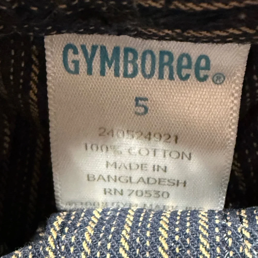 Gymboree Boys Navy Blue Pinstripe Cargo Shorts Size 5 Cotton Elastic Waist
